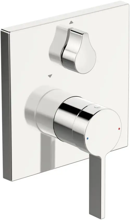HANSA Einhebelmischer Fertigmontageset für Wanne/Brause HANSALOFT 8760 Rosette eckig mit Sicherungseinrichtung Chrom, 87603003, Artikel in Kategorie